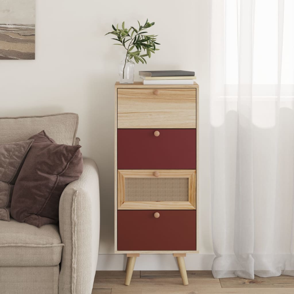 vidaXL Highboard med skuffer 40x30x95 cm konstruert tre