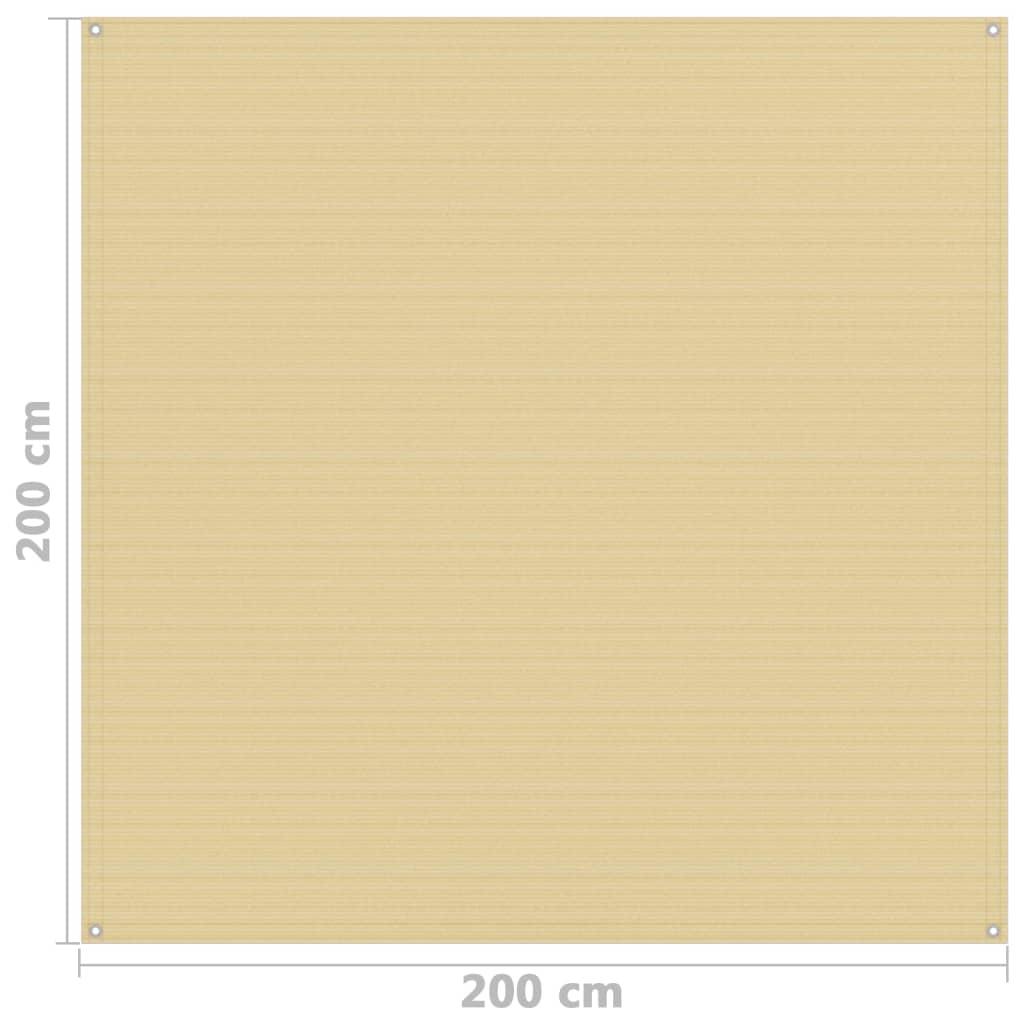 vidaXL Teltteppe 200x200 cm beige