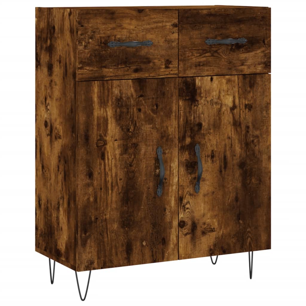 vidaXL Highboard røkt eik 69,5x34x180 cm konstruert tre