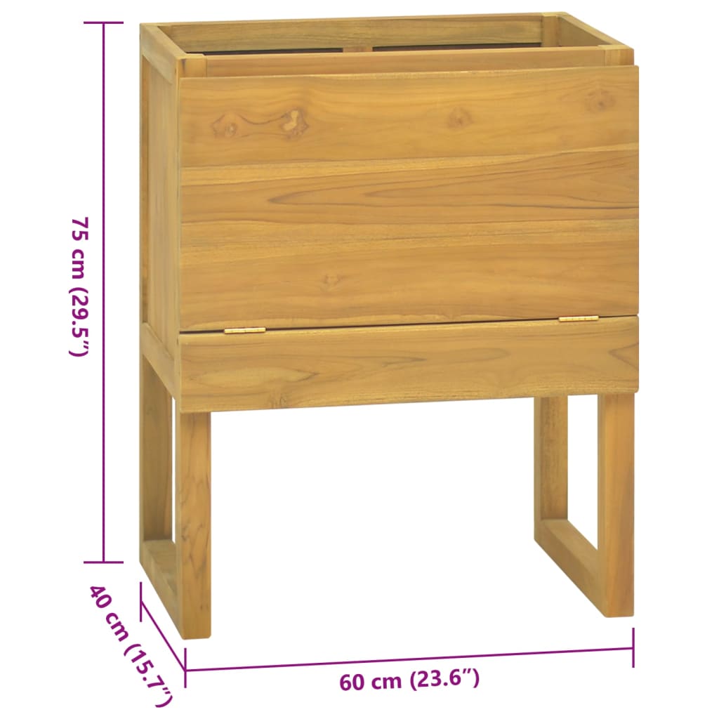 vidaXL Baderomsskap 60x40x75 cm heltre teak