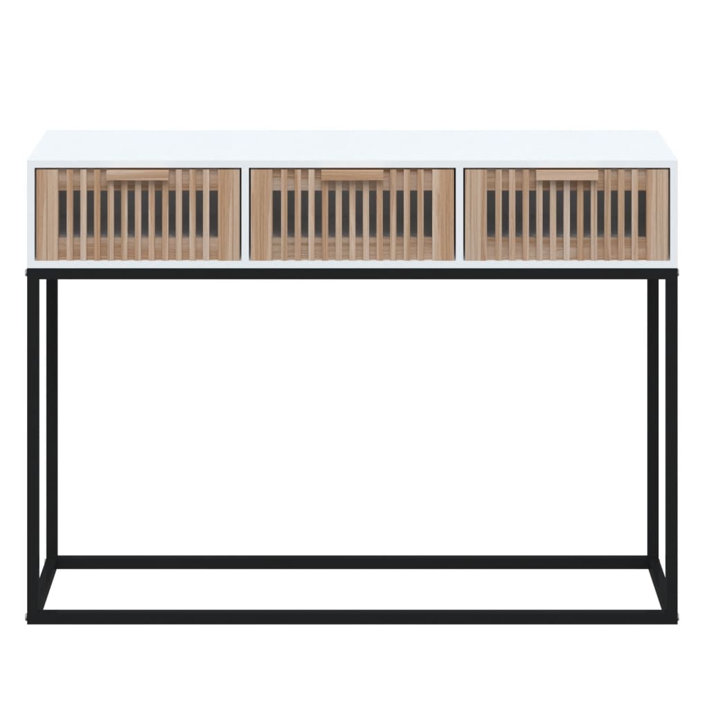 vidaXL Konsollbord hvit 105x30x75 cm konstruert tre og jern