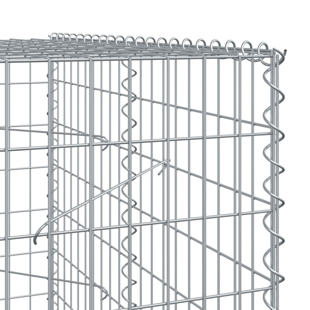 vidaXL Gabionkurv med deksel 800x100x200 cm galvanisert jern