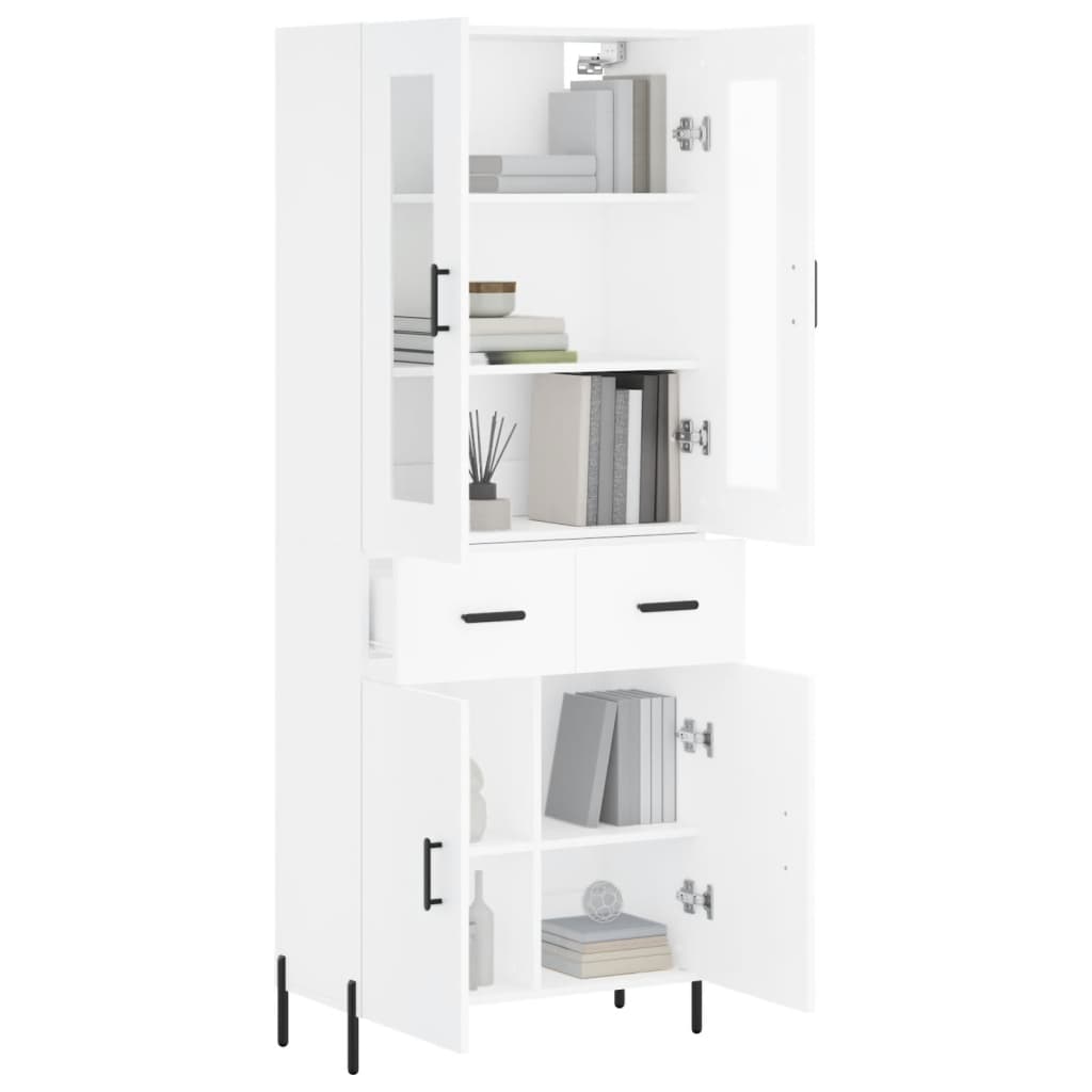 vidaXL Highboard hvit 69,5x34x180 cm konstruert tre