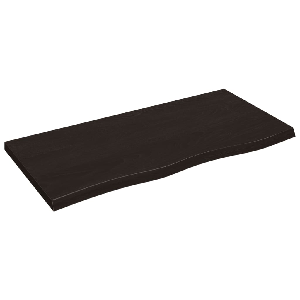 vidaXL Benkeplate til bad mørkebrun 100x50x(2-4) cm behandlet heltre