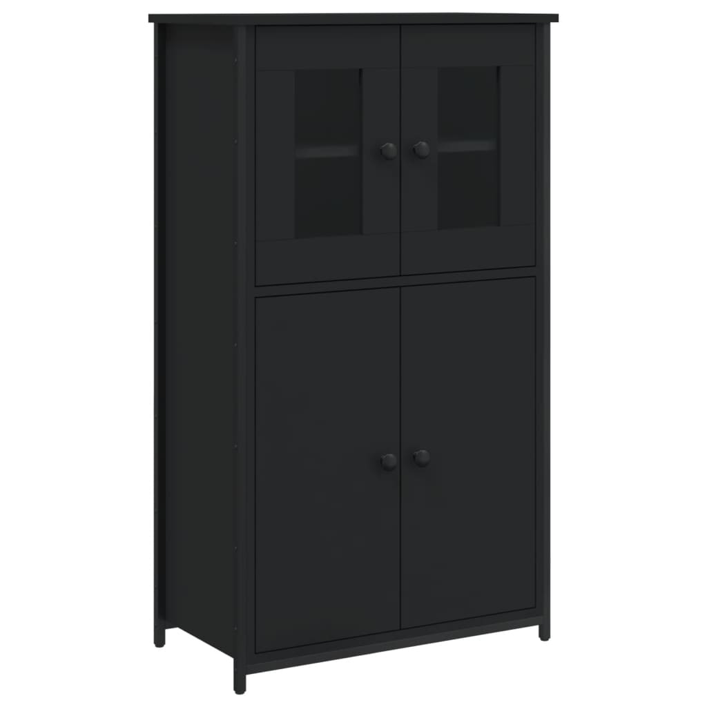 vidaXL Highboard svart 62x32x106,5 cm konstruert tre