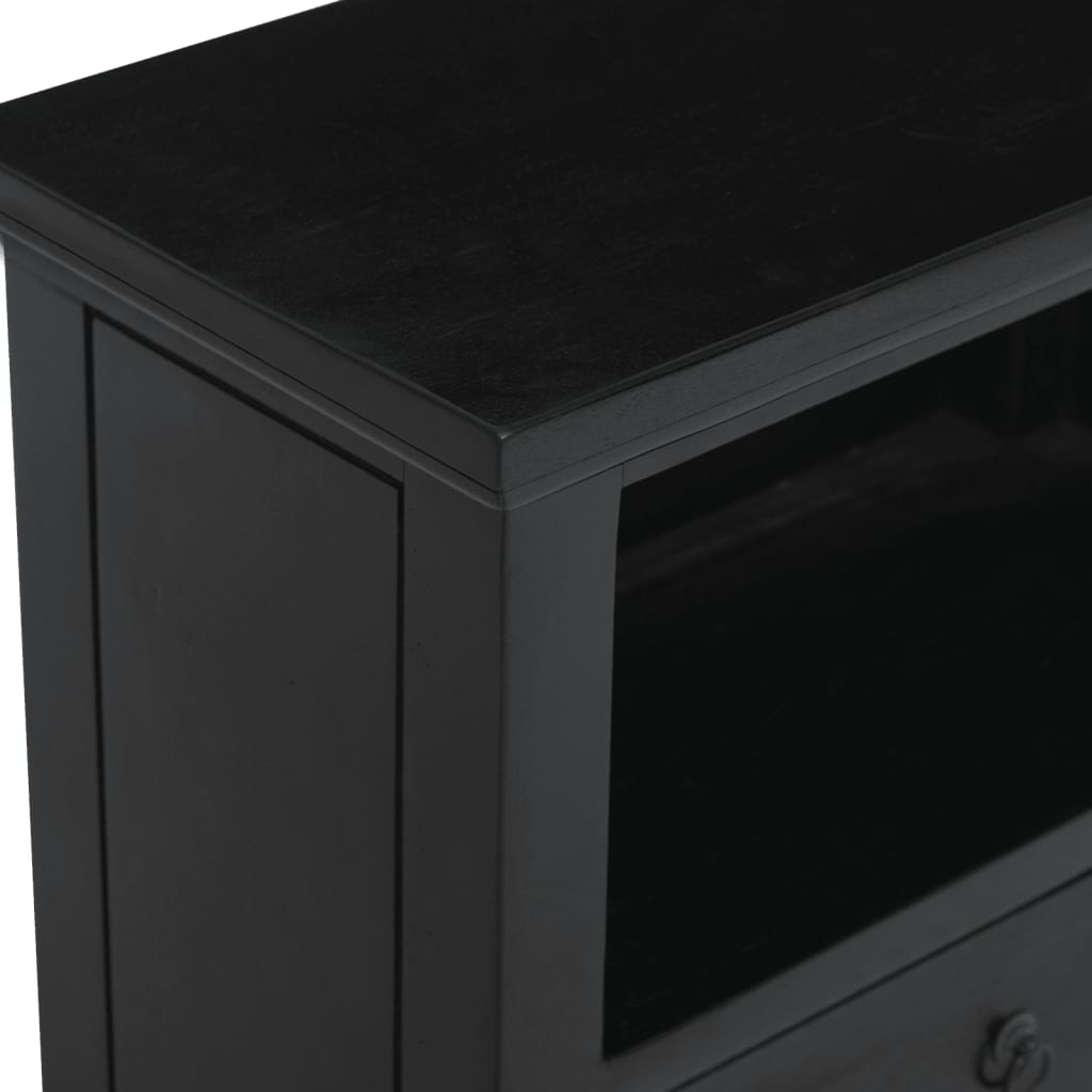 vidaXL Nattbord svart 60x30x75 cm heltre mahogni