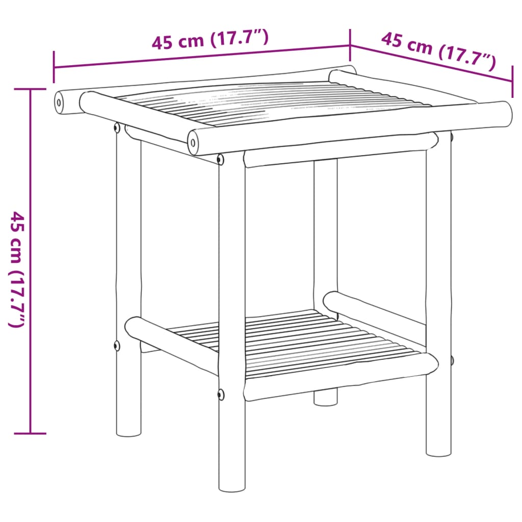 vidaXL Salongbord 45x45x45 cm bambus