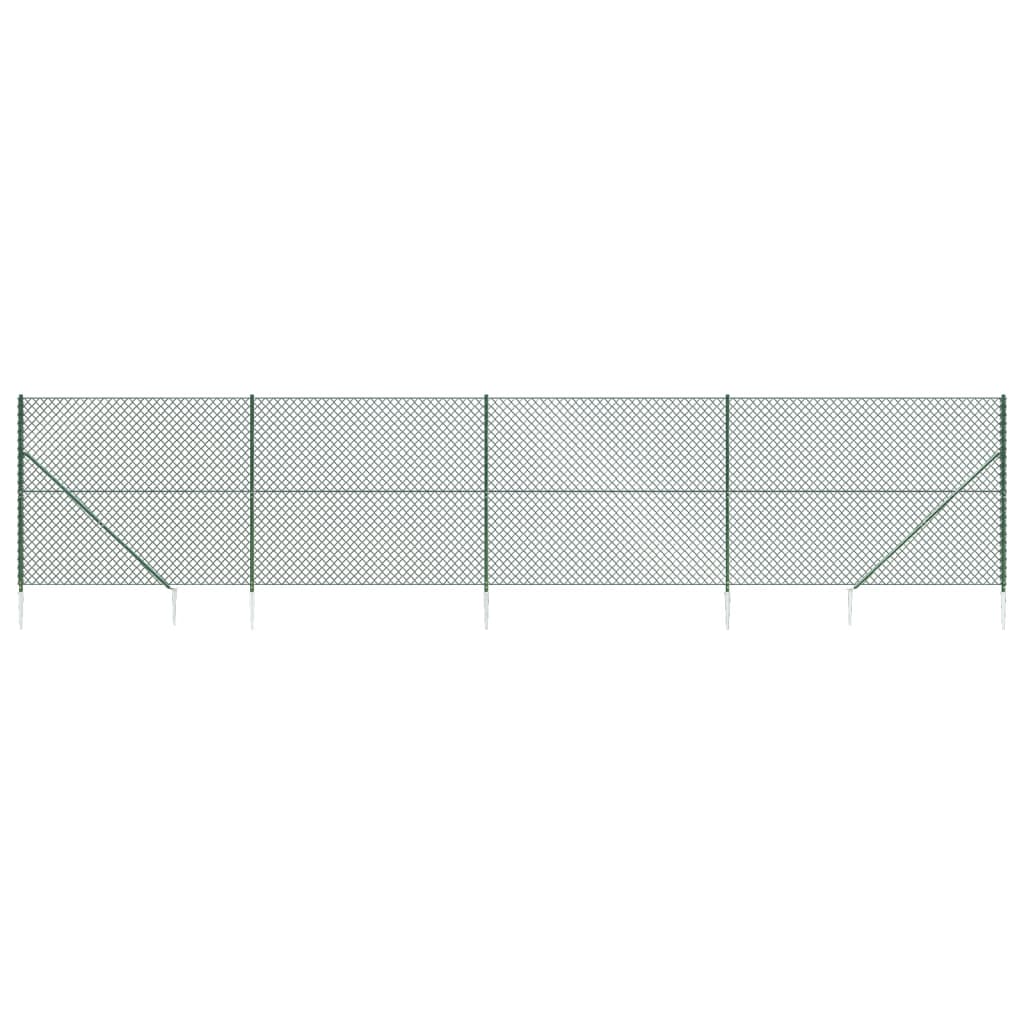 vidaXL Nettinggjerde med stolpespyd 1,4x10 m grønn