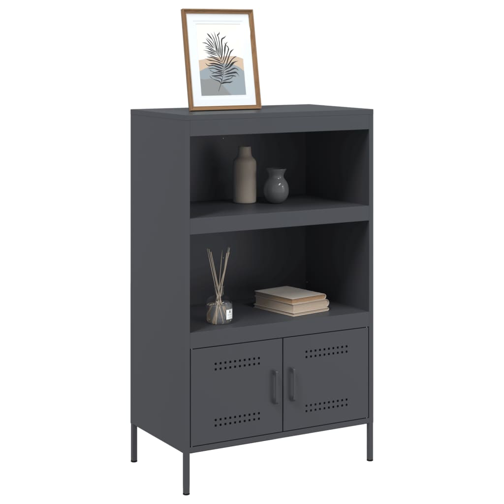 vidaXL Highboard antrasitt 68x39x113 cm stål