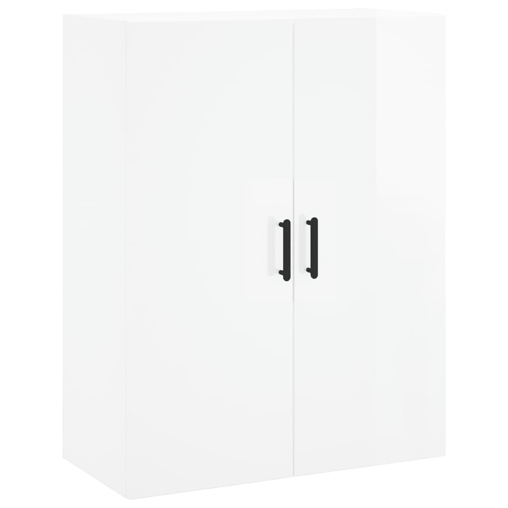 vidaXL Highboard høyglans hvit 69,5x34x180 cm konstruert tre