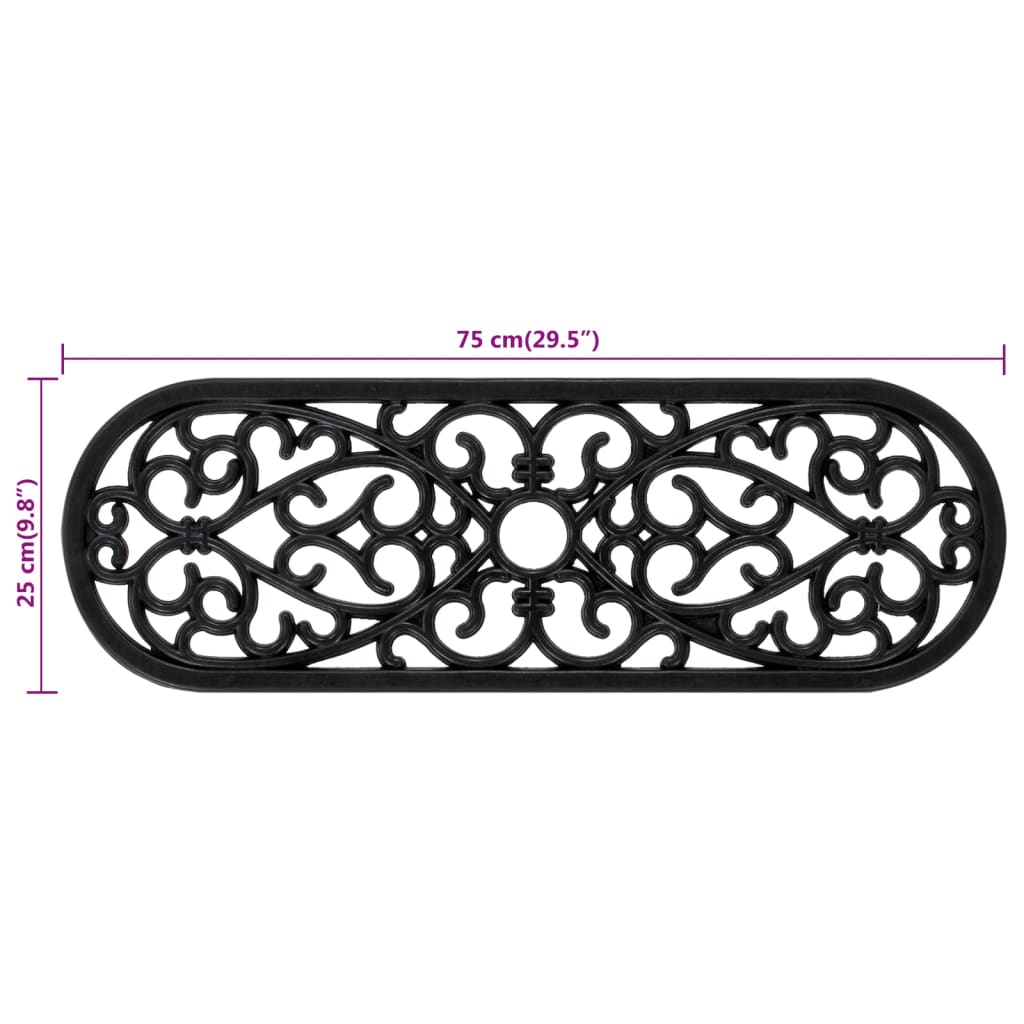 vidaXL Trappetrinn 10 stk 25x75 cm gummi