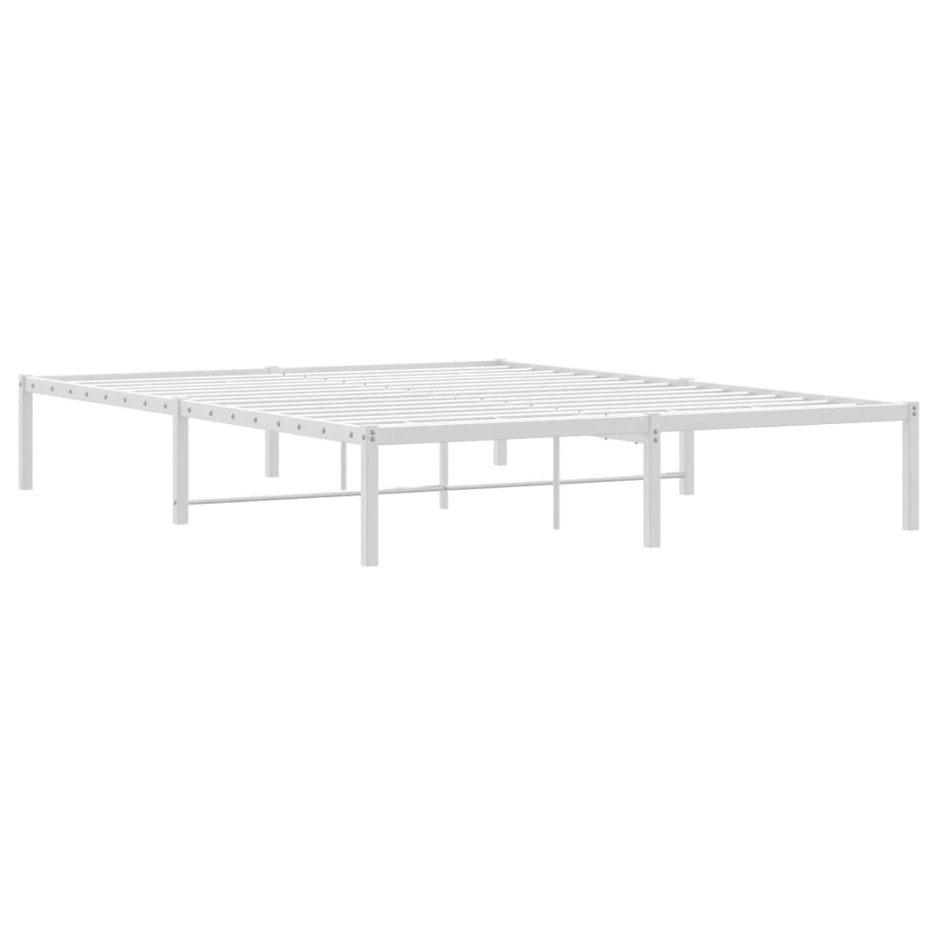 vidaXL Sengeramme i metall hvit 150x200 cm