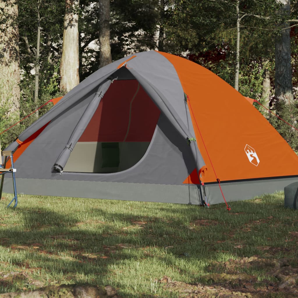 vidaXL Kuppeltelt for camping 3 personer oransje vanntett