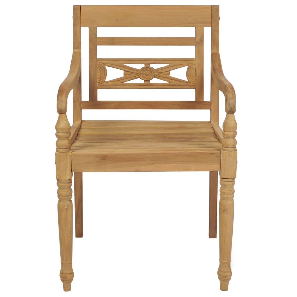 vidaXL Bataviastoler 2 stk heltre teak