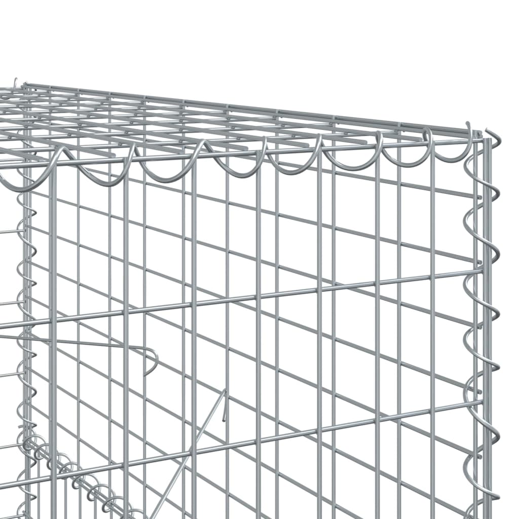 vidaXL Gabionkurv med deksel 200x100x150 cm galvanisert jern