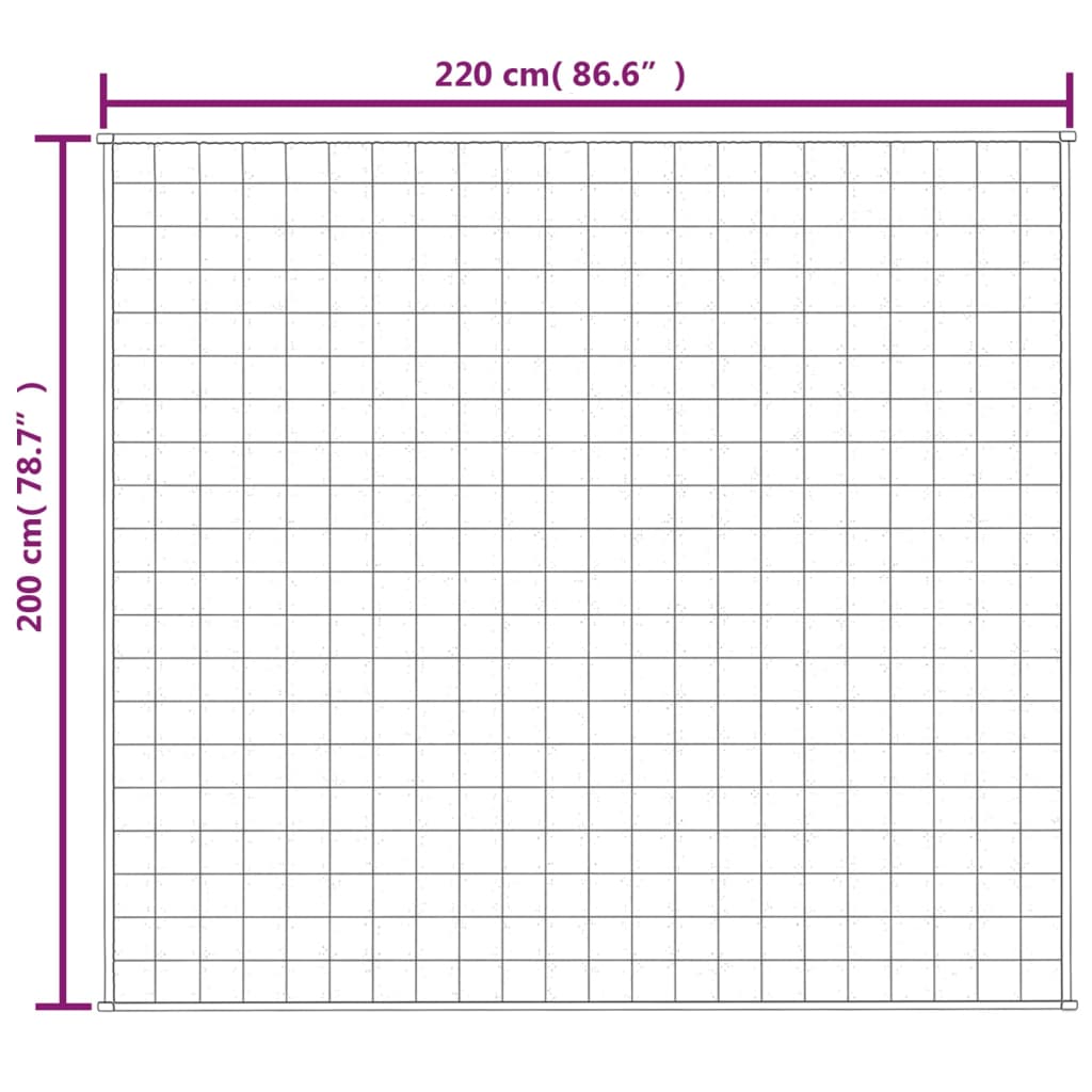 vidaXL Vektdyne kremhvit 200x220 cm 9 kg stoff