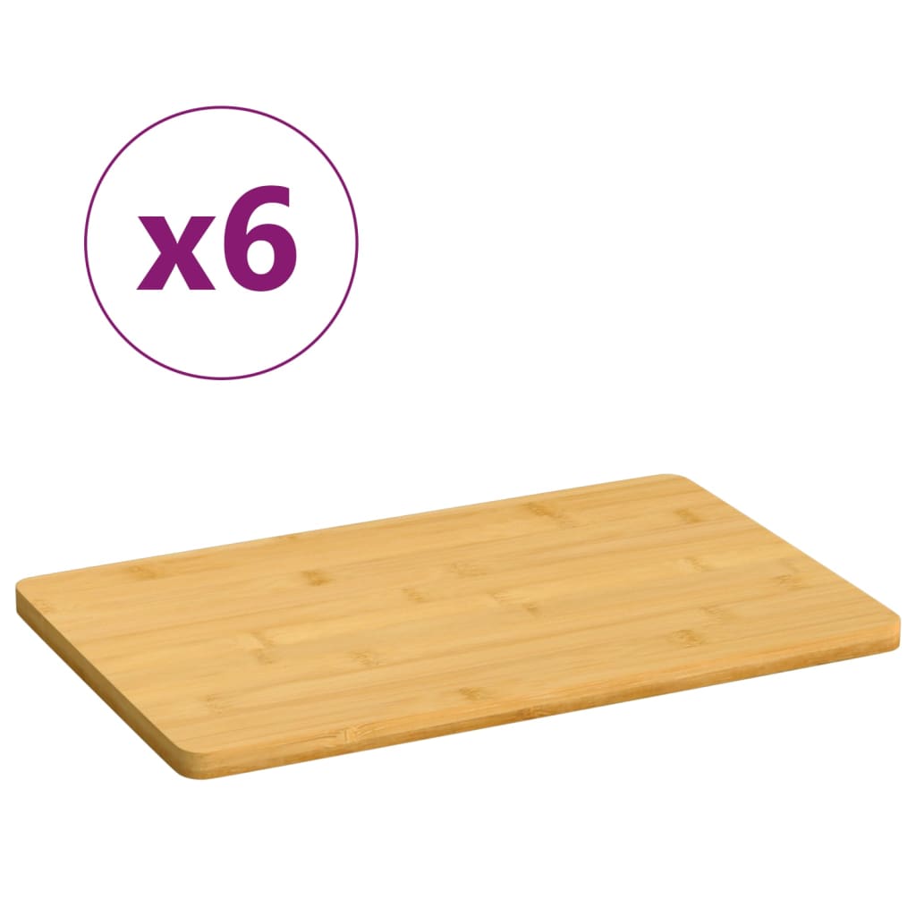 vidaXL Frokosttallerkener 6 stk 22x14x0,8 cm bambus