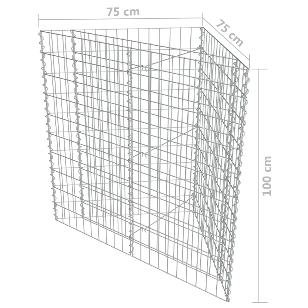 vidaXL Gabion høybed galvanisert stål 75x75x100 cm