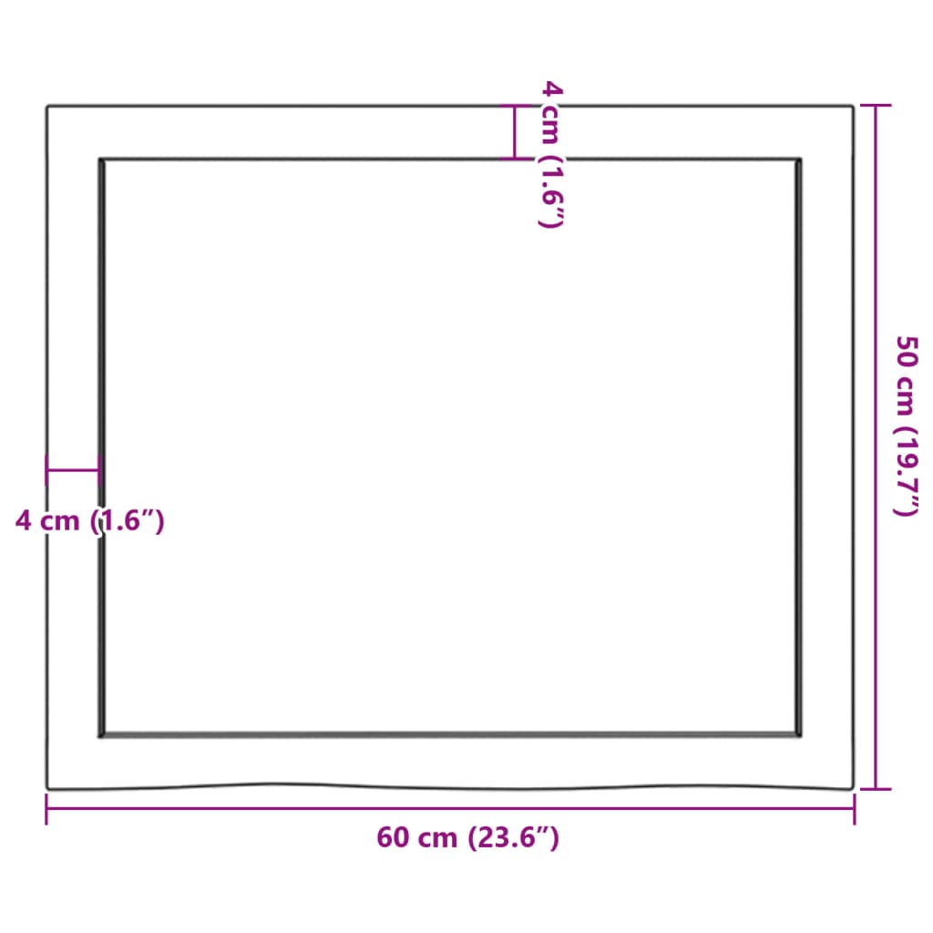 vidaXL Vegghylle mørkebrun 60x50x(2-4) cm behandlet heltre eik