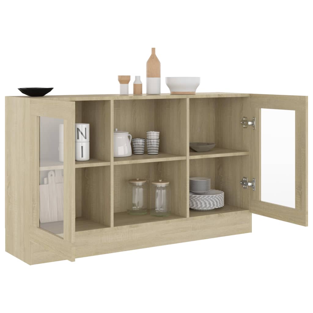 vidaXL Vitrine sonoma eik 120x30,5x70 cm konstruert tre