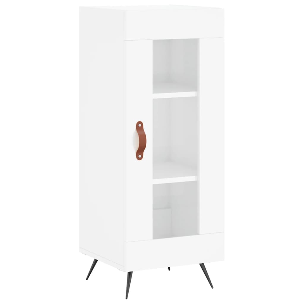 vidaXL Highboard høyglans hvit 34,5x34x180 cm konstruert tre