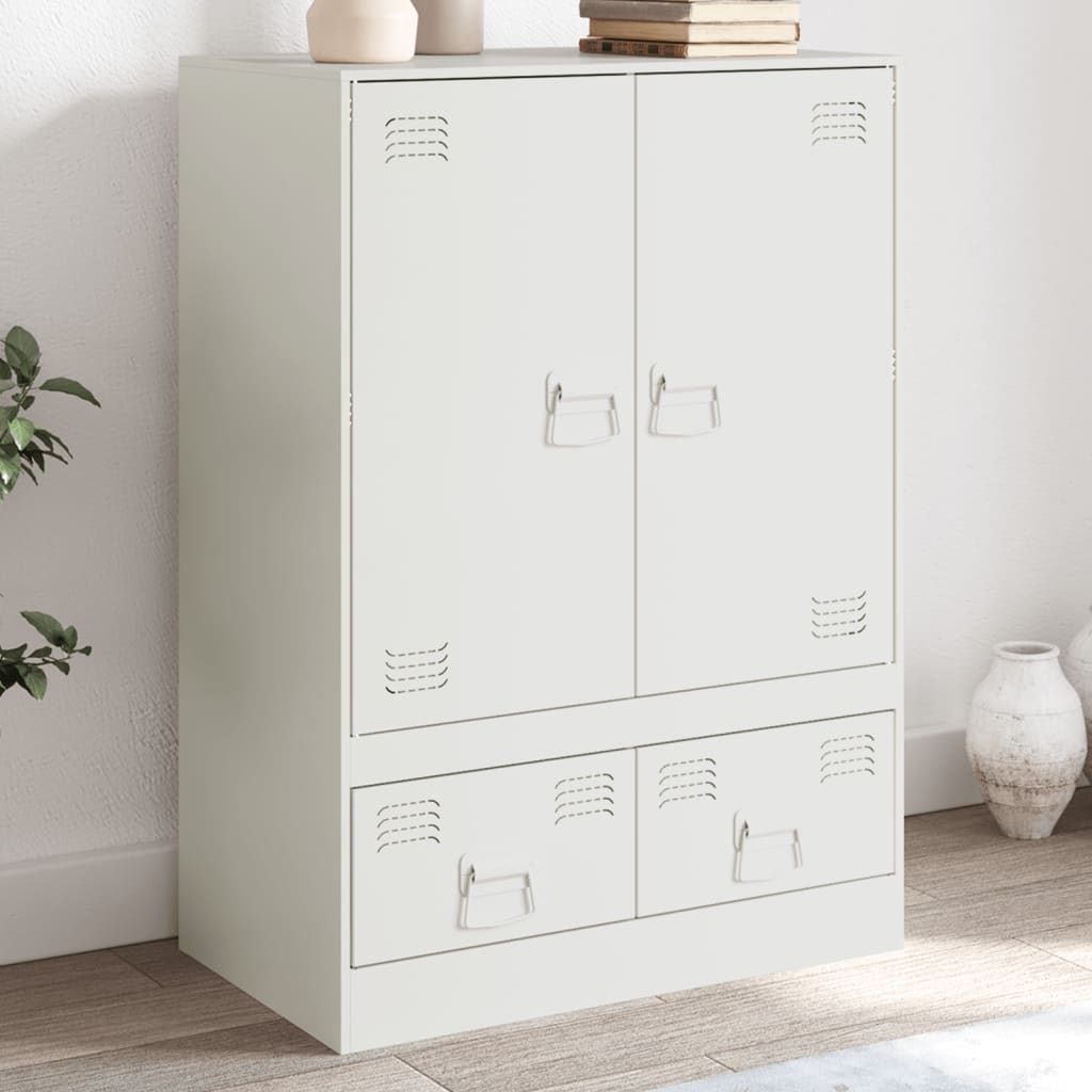 vidaXL Highboard hvit 67x39x95 cm stål