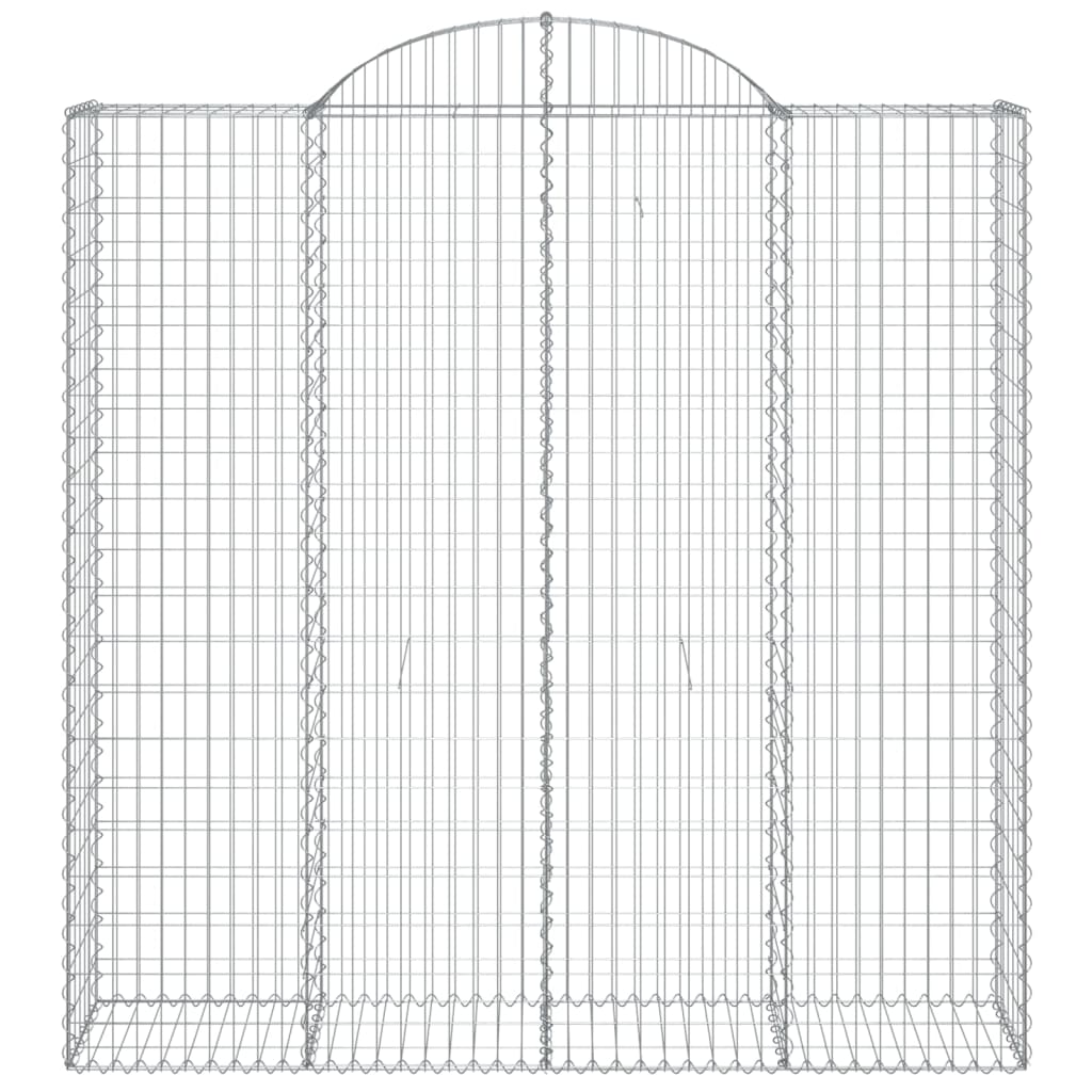 vidaXL Gabionkurver buede 5 stk 200x50x200/220 cm galvanisert jern