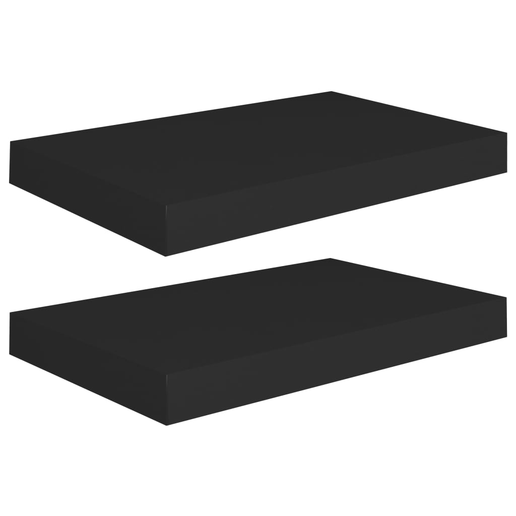 vidaXL Flytende vegghyller 2 stk svart 40x23x3,8 cm MDF