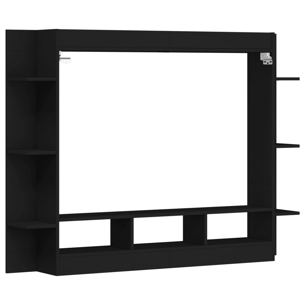 vidaXL TV-benk svart 152x22x113 cm konstruert tre