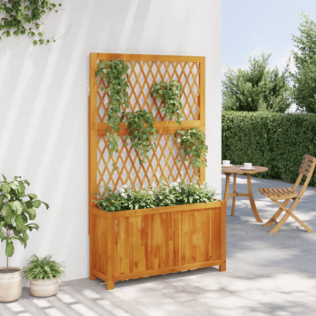 vidaXL Plantekasse med espalier 100x32x165 cm heltre akasie