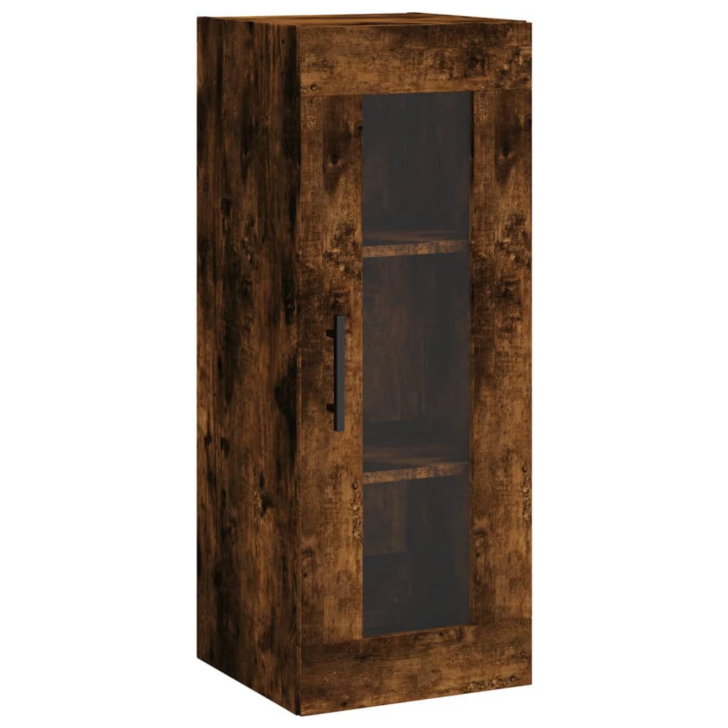 vidaXL Highboard røkt eik 34,5x34x180 cm konstruert tre