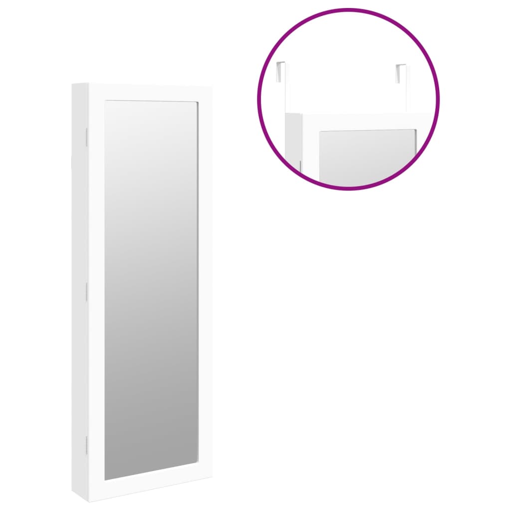 vidaXL Speilskap med LED-lys veggmontert hvit