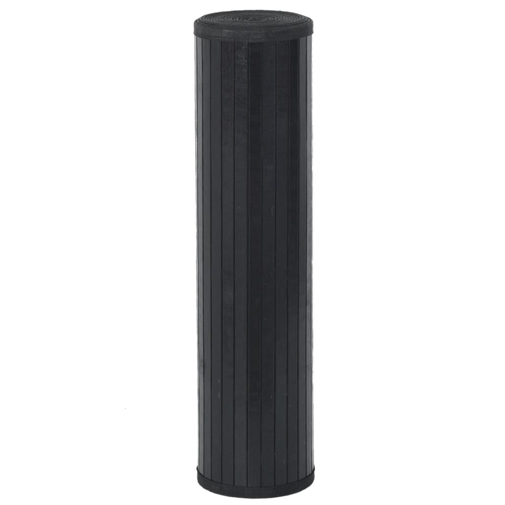 vidaXL Teppe rektangulært svart 80x200 cm bambus