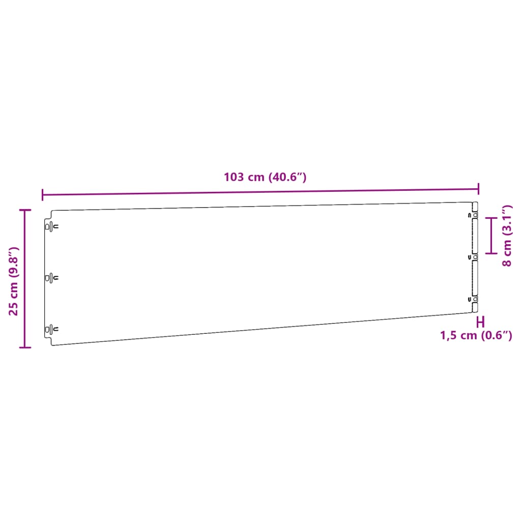 vidaXL Plenkanter 10 stk 25x103 cm fleksibelt cortenstål