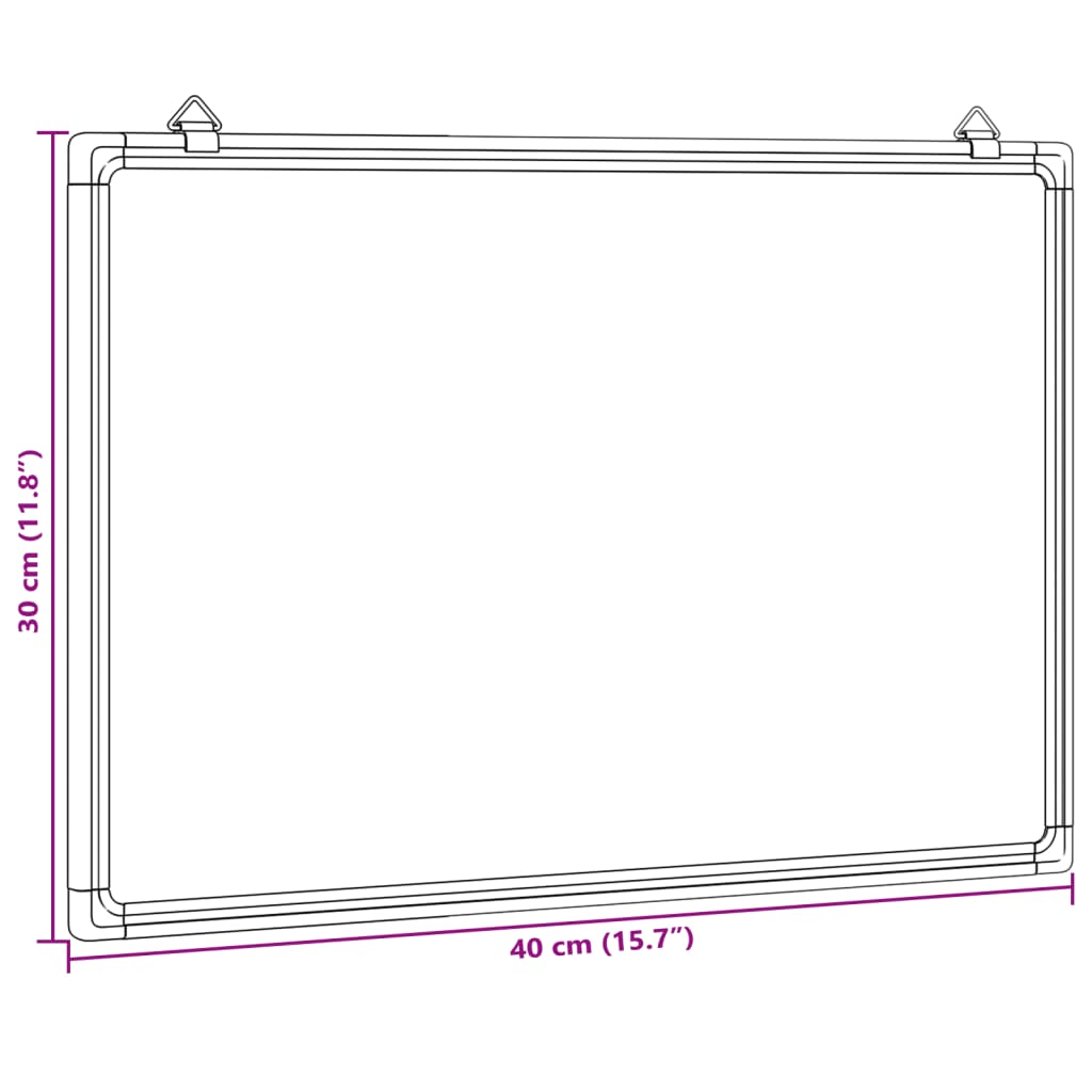 vidaXL Magnetisk tavle 40x30x1,7 cm aluminium