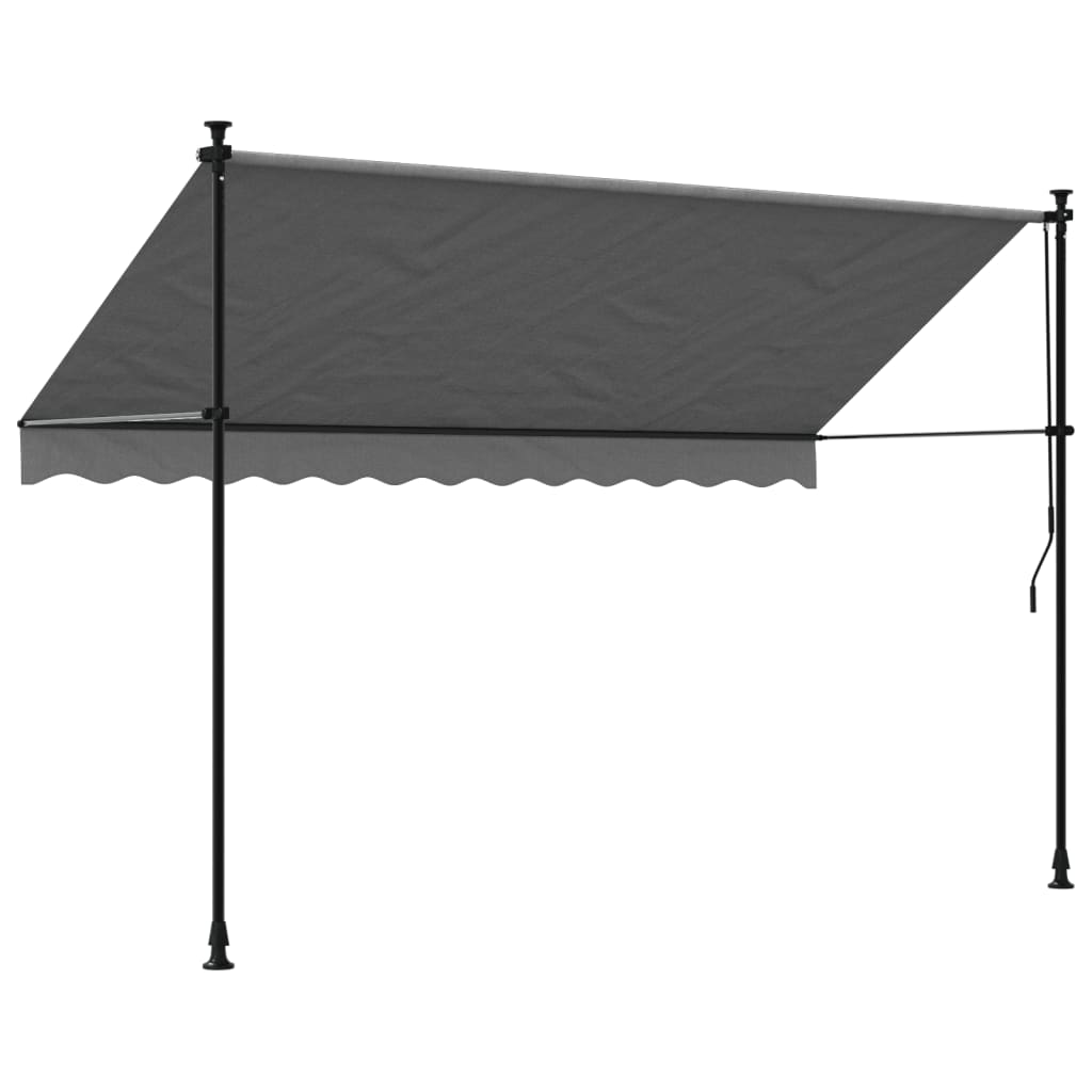 vidaXL Uttrekkbar markise antrasitt 300x150 cm stoff og stål