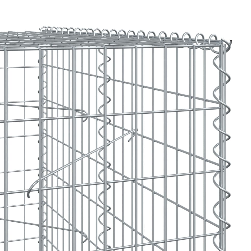 vidaXL Gabionkurv med deksel 950x100x200 cm galvanisert jern