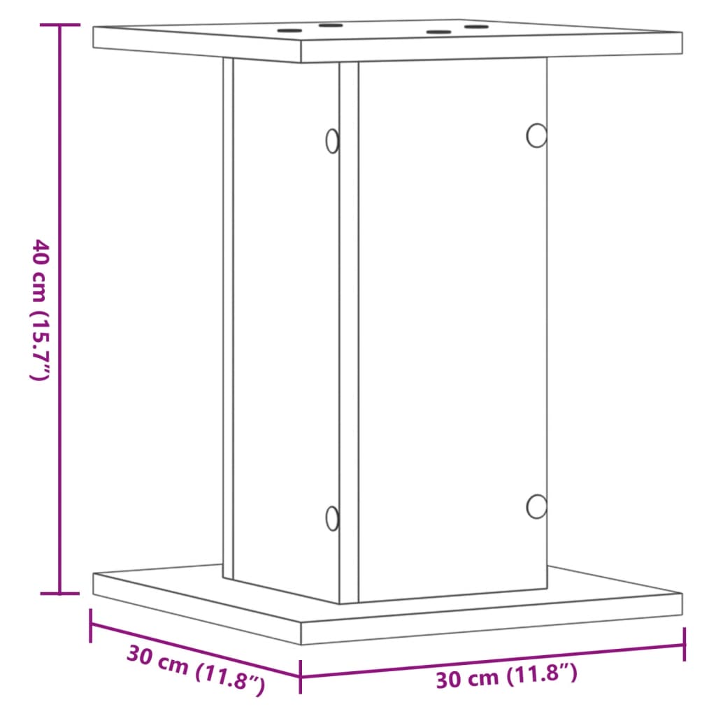 vidaXL Høyttalerstativ 2 stk gammelt tre 30x30x40 cm konstruert tre