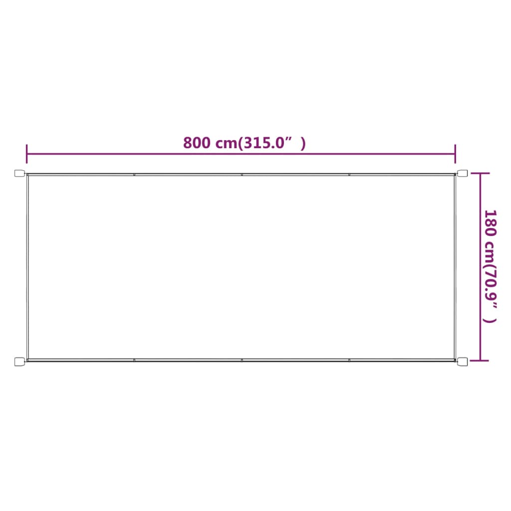 vidaXL Vertikal markise blå 180x800 cm oxfordstoff