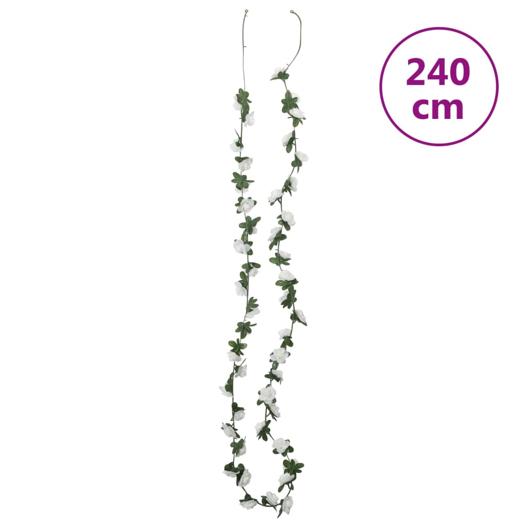 vidaXL Blomsterkranser for jul 6 stk hvit 240 cm