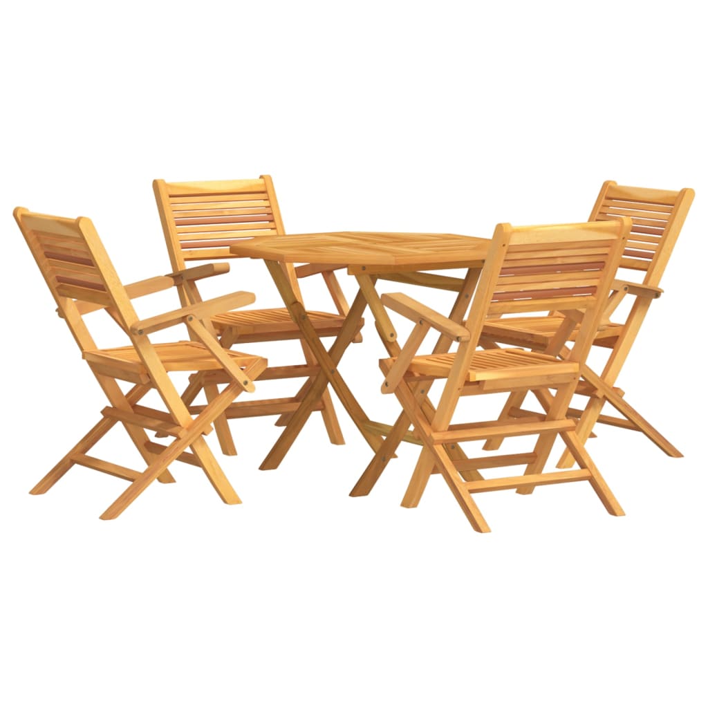 vidaXL Hagespisegruppe 5 deler heltre teak