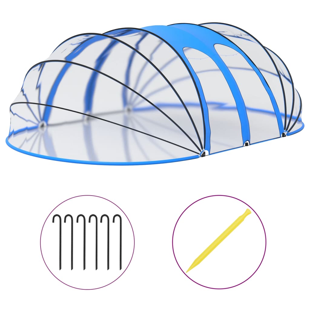 vidaXL Bassengkuppel oval 620x410x205 cm