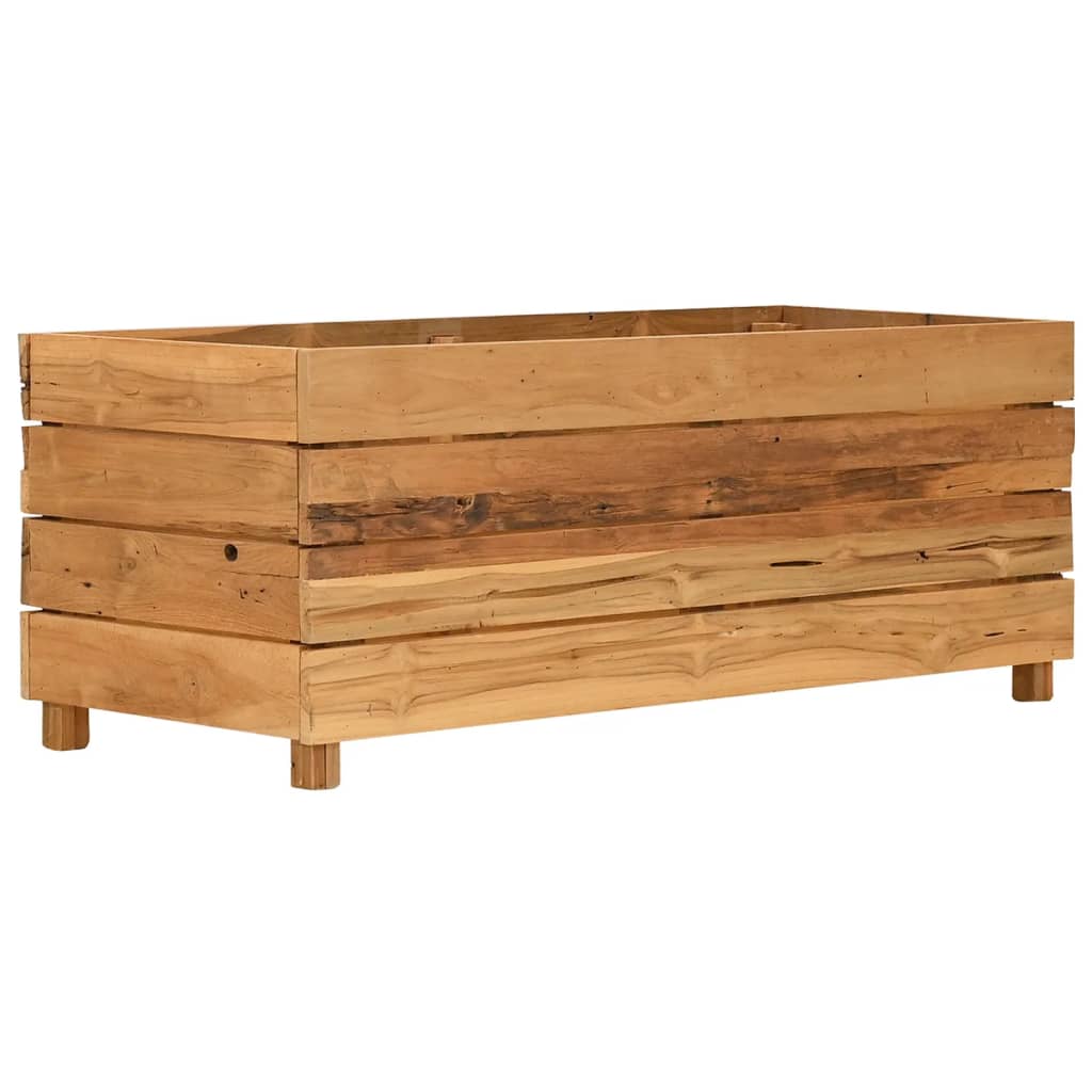 vidaXL Høybed 100x40x38 cm resirkulert teak og stål