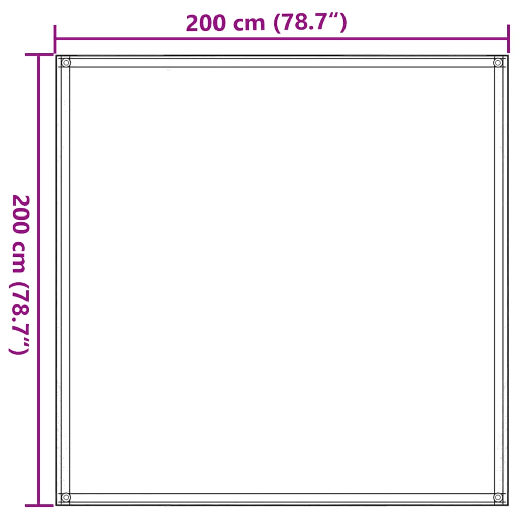 vidaXL Teltteppe lysegrønn 200x200 cm HDPE