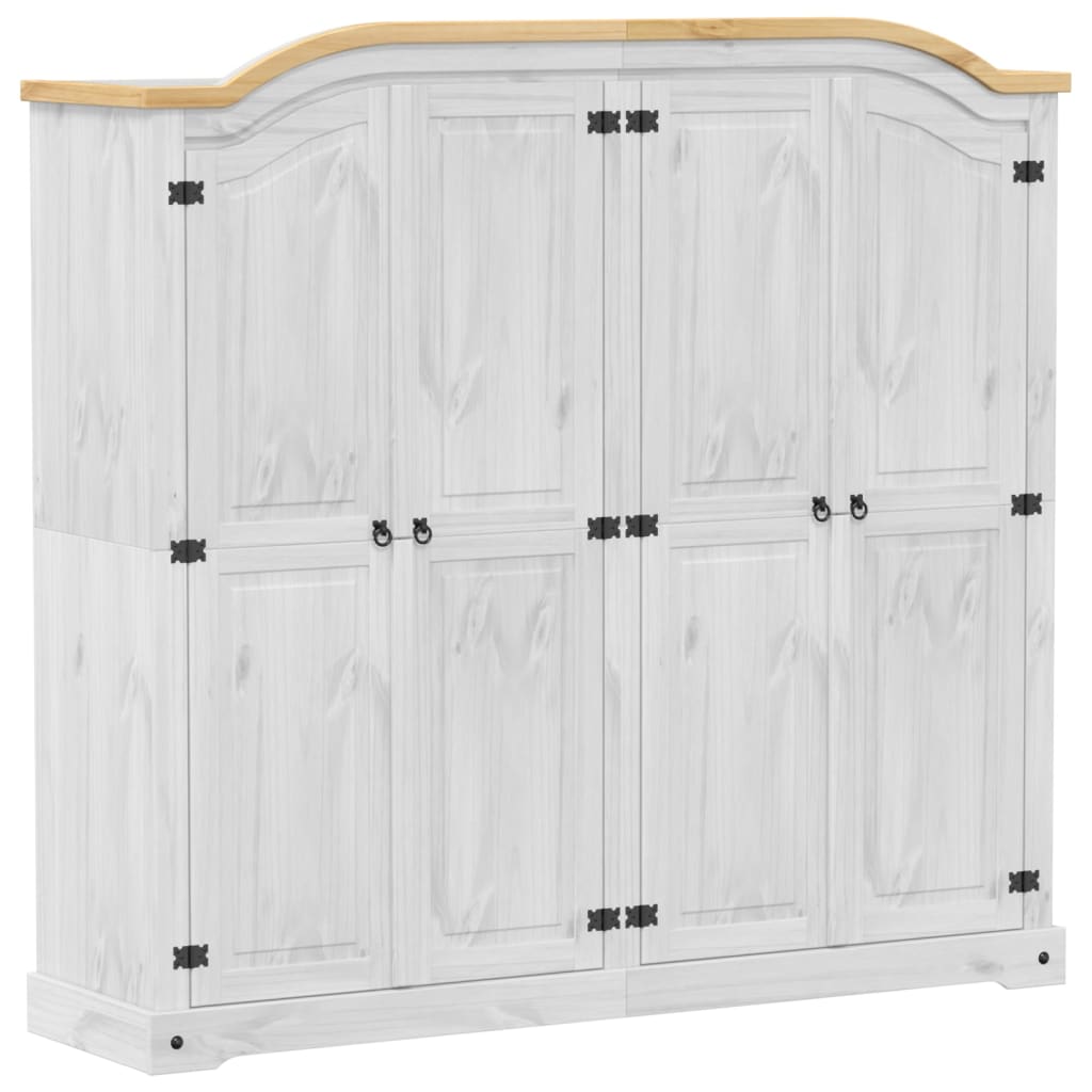 vidaXL Garderobe Corona hvit 194x52x186 cm heltre furu