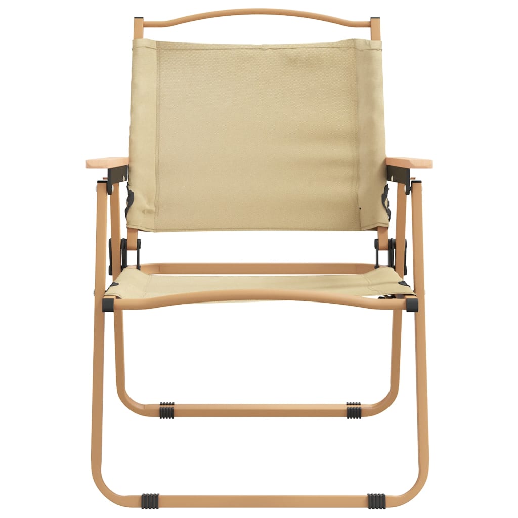 vidaXL Campingstoler 2 stk beige 54x55x78 cm oxfordstoff