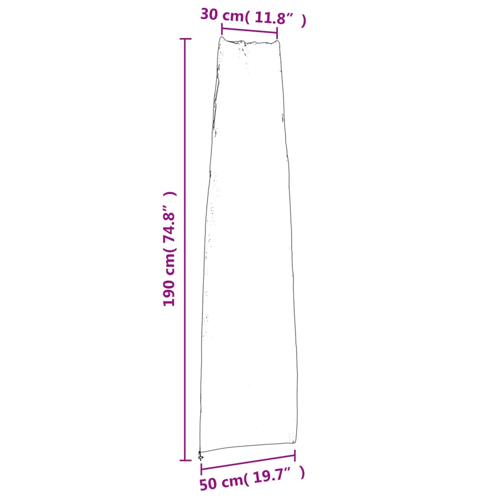 vidaXL Hageparasollrekk svart 190x50/30 cm 420D oxford