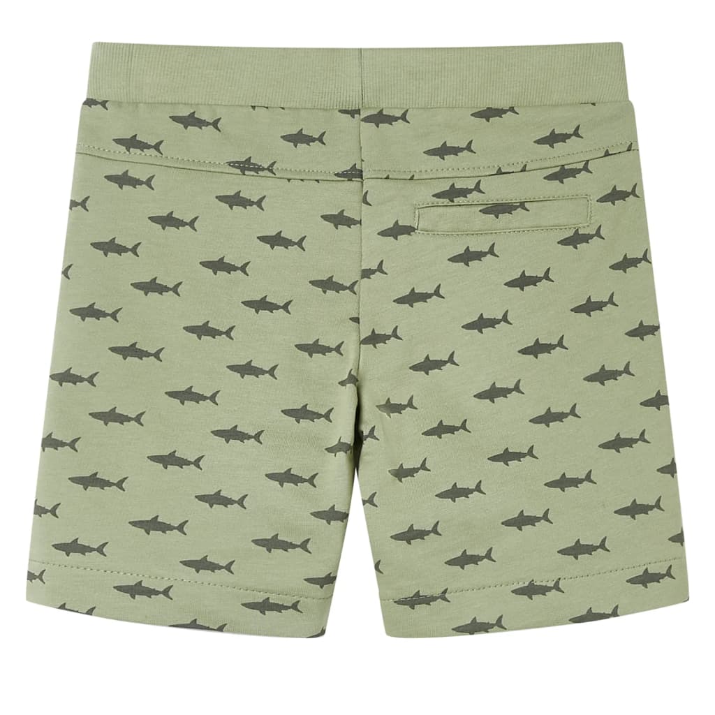 Barneshorts med snor lysekaki 116