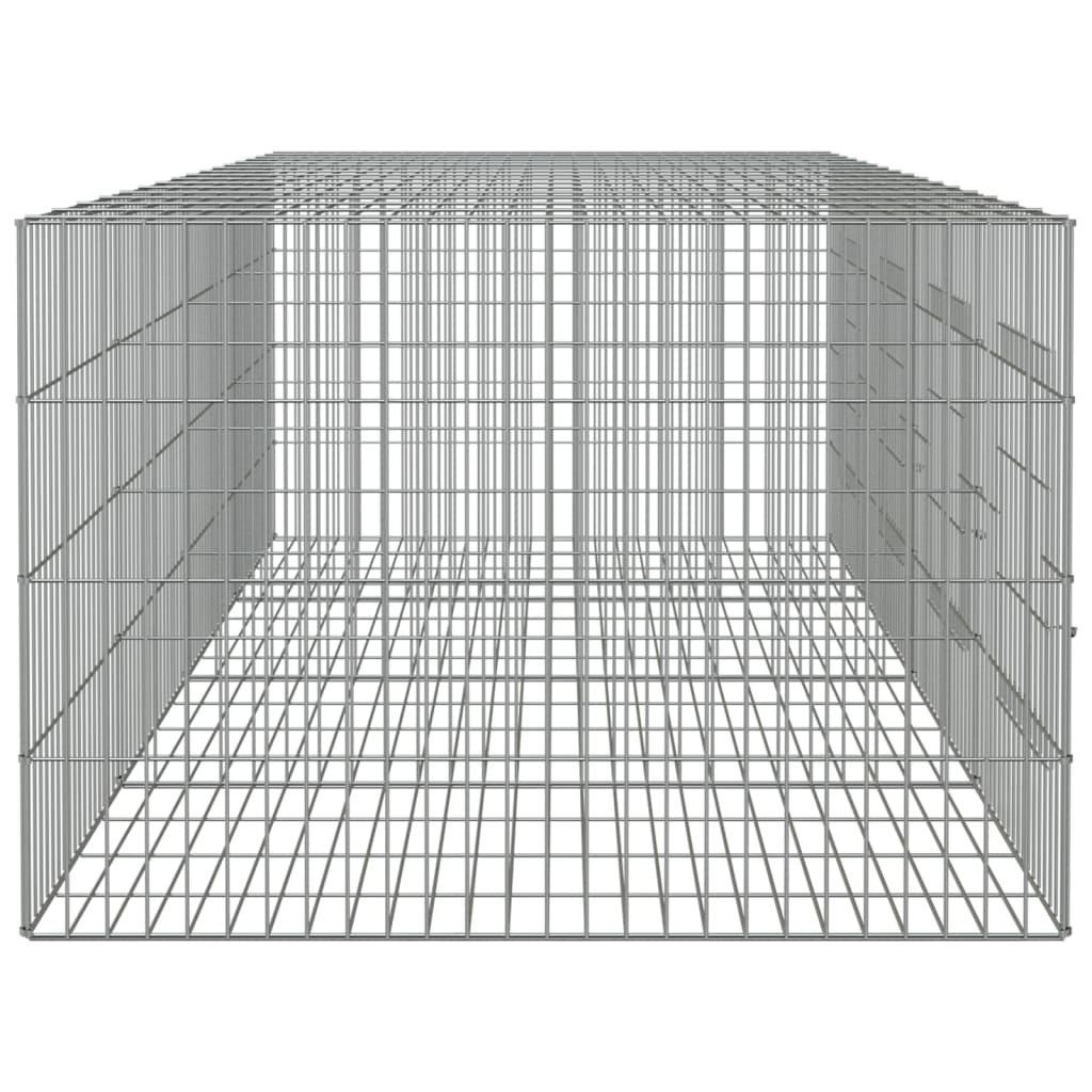 vidaXL Kaninbur med 4 paneler 217x79x54 cm galvanisert jern