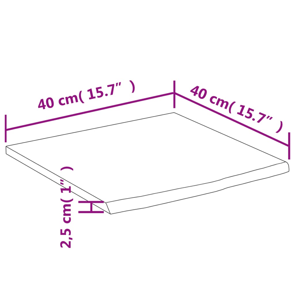 vidaXL Vegghylle 40x40x2,5 cm firkantet heltre akasie naturlig kant